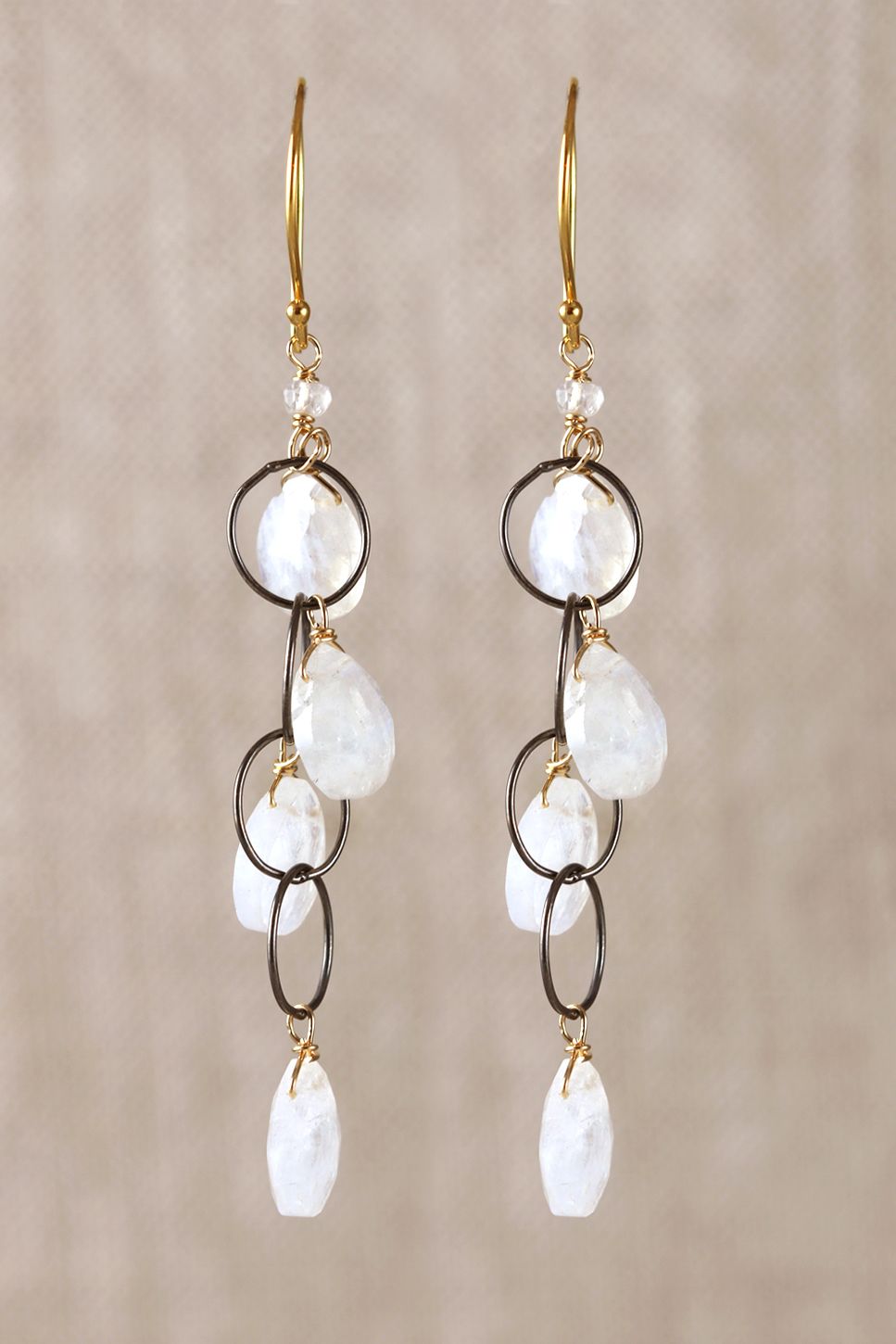 Moonstone Circle Chain Drop