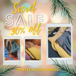 'Tis the week for a Cozy Secret Sale! 30% off Hats, Scarves, Gloves & Joggers