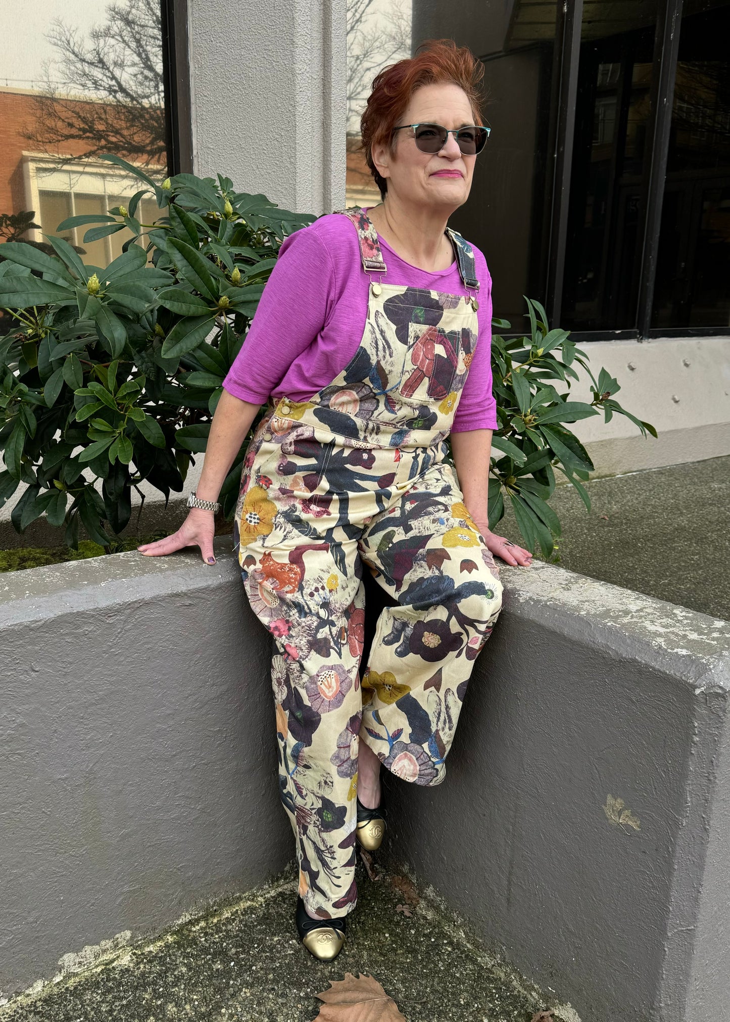 Bird Floral Overalls