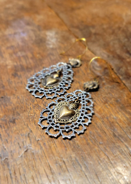 Heart Filagree Earring