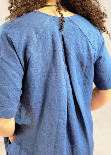Split Neck Linen Dress