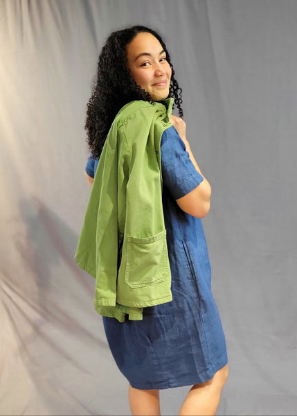 Split Neck Linen Dress
