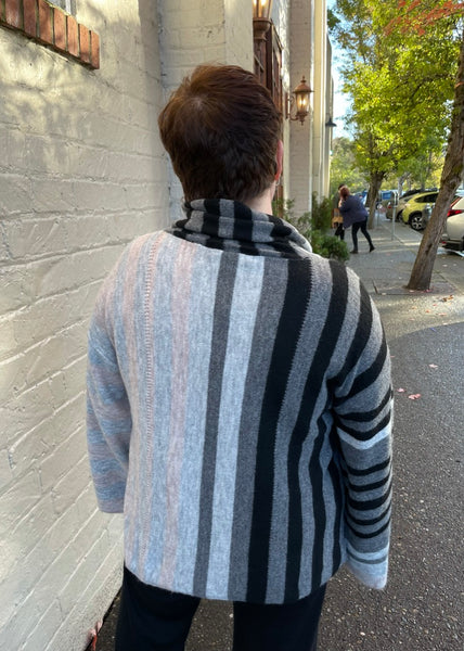 Stripe Cowl Sweater