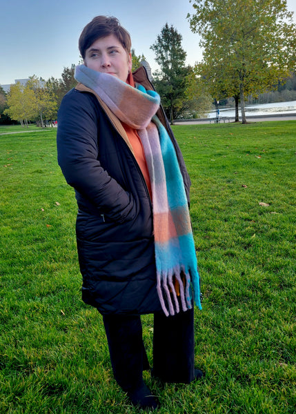 Plaid Fringe Scarf