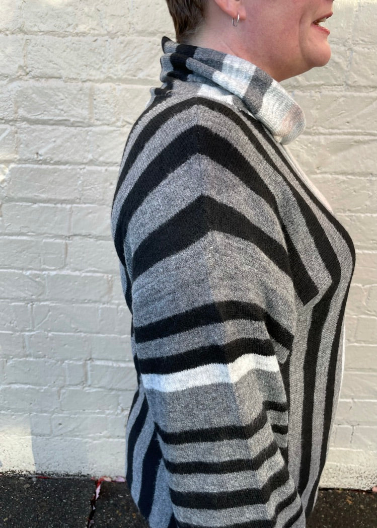 Stripe Cowl Sweater