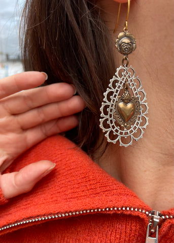 Heart Filagree Earring