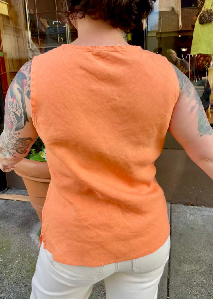 Linen Bias V Tank