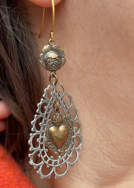 Heart Filagree Earring
