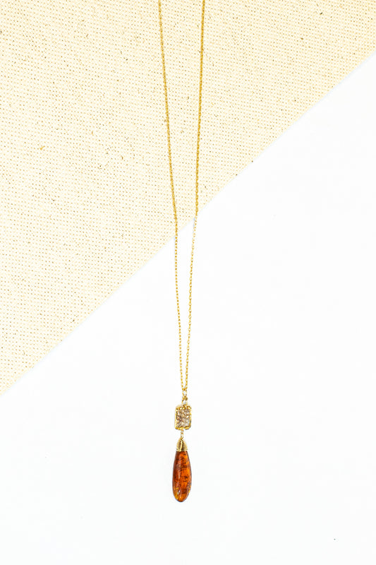 Long Kyanite Drop Necklace