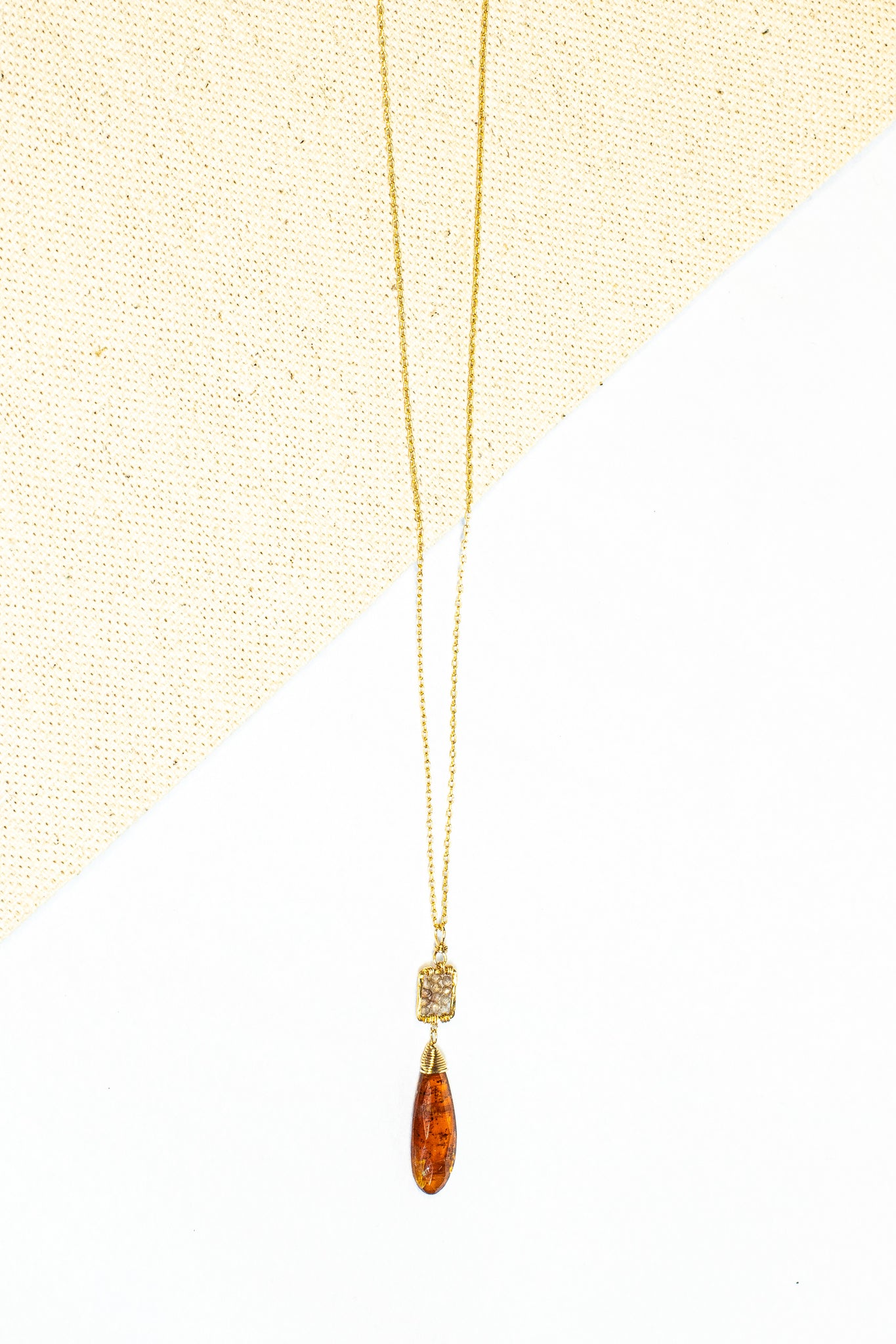 Long Kyanite Drop Necklace