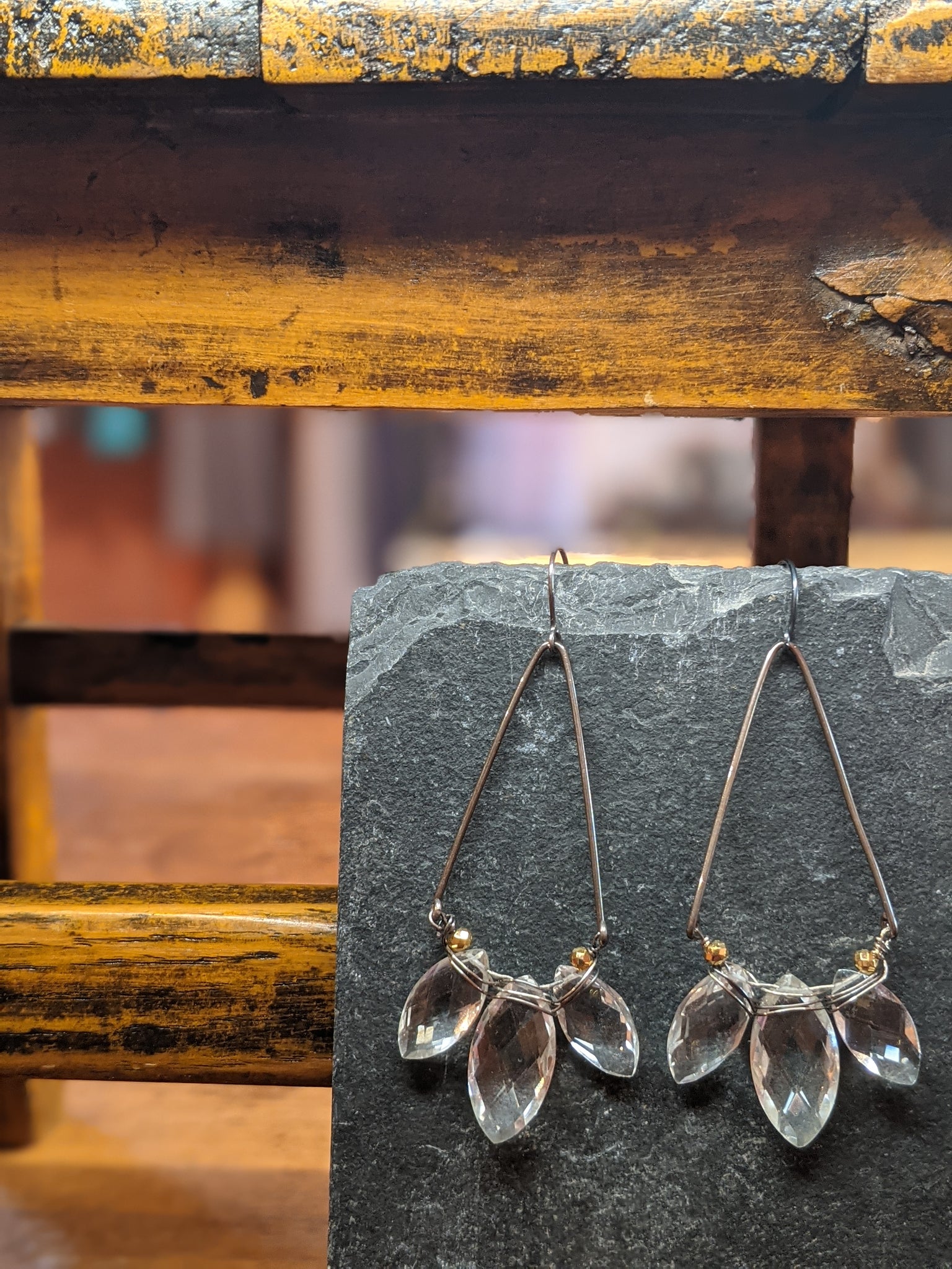 Quartz Fan Earring