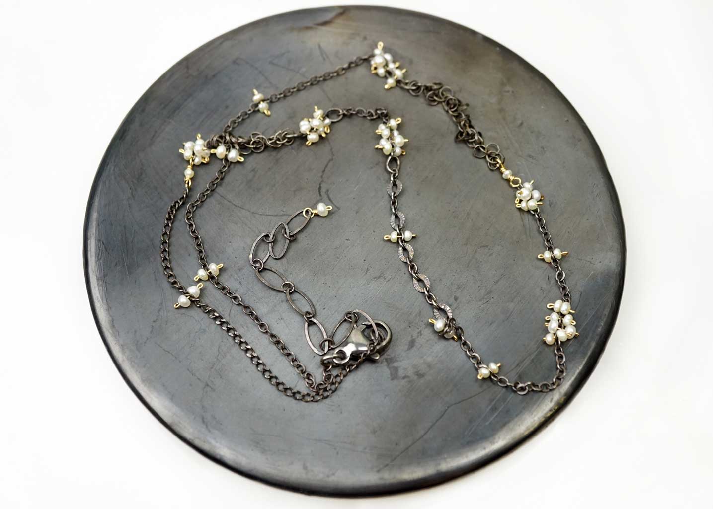 Delicate Pearl Chain Necklace